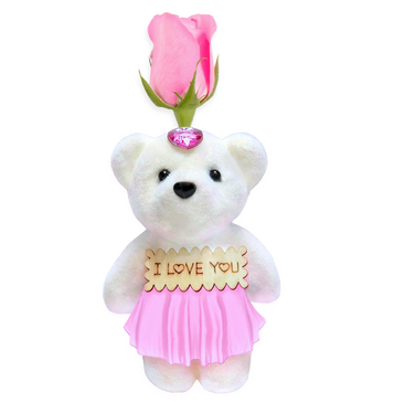 Rose Soap with Teddy (Light Pink)