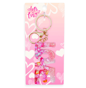 Love Glitz Resin Keyring (Pink)