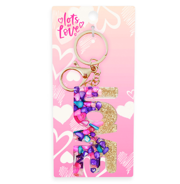 Love Glitz Resin Keyring (Purple / Gold)