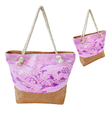 Pink Palm Beach Bag