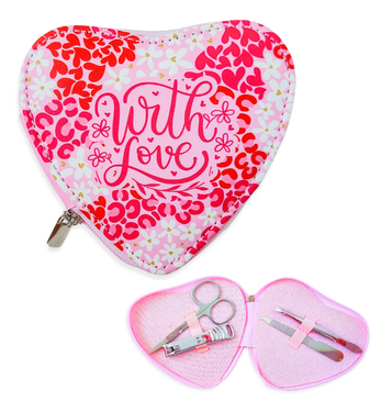 Heart-Shaped Manicure Set (Leopard)