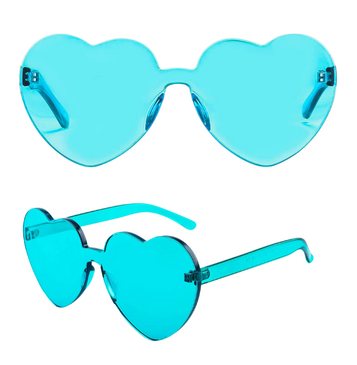 Heart Novelty Glasses (Aqua)