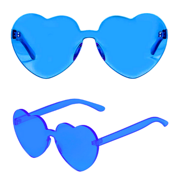 Heart Novelty Glasses (Blue)