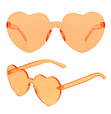 Heart Novelty Glasses (Orange)