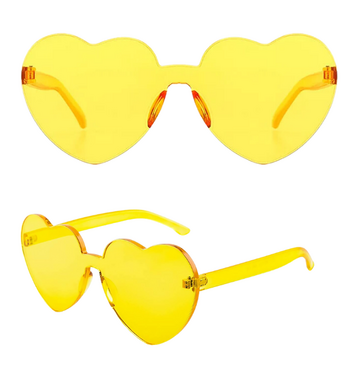 Heart Novelty Glasses (Yellow)