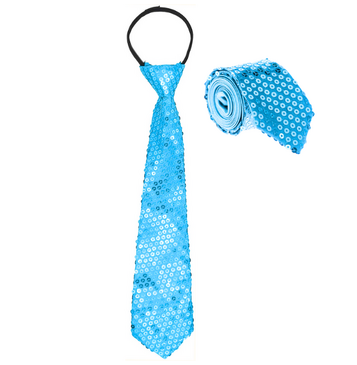 Light Blue Sequin Tie