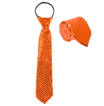 Orange Sequin Tie