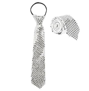 White Sequin Tie