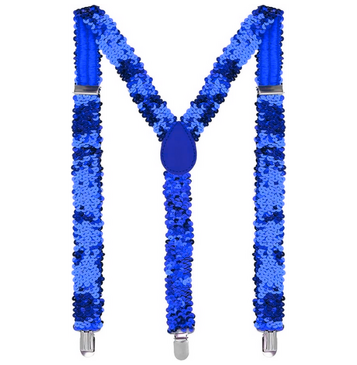 Blue Sequin Suspenders