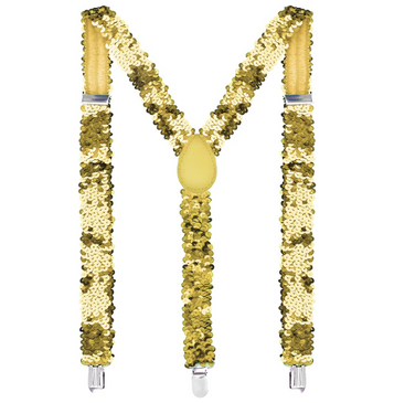 Gold Sequin Suspenders