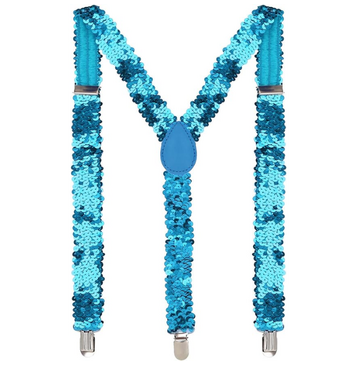 Light Blue Sequin Suspenders