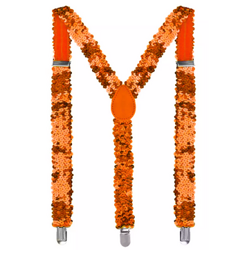 Orange Sequin Suspenders