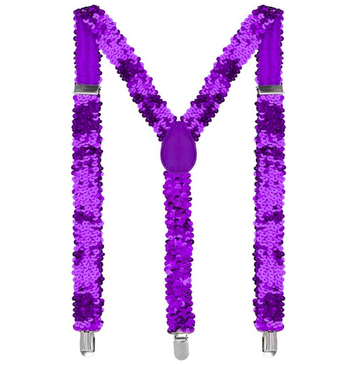 Purple Sequin Suspenders