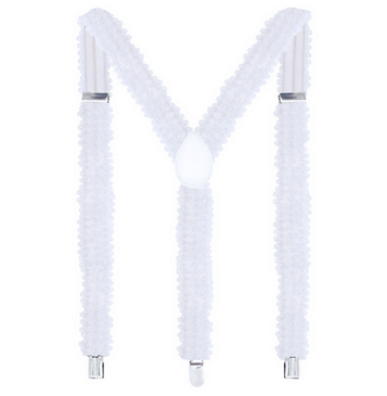 White Sequin Suspenders