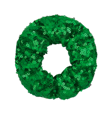 Green Sequin Scrunchie