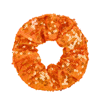 Orange Sequin Scrunchie