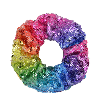 Rainbow Sequin Scrunchie