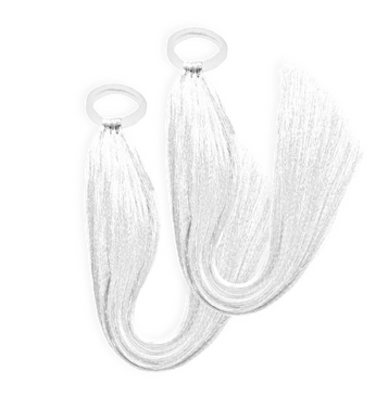 Tinsel Sports Carnival Pigtail Set (White)